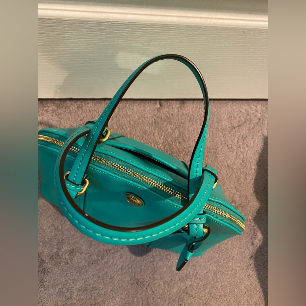 Coach Peyton Cora Domed Satchel- Green - Picture 6 of 7